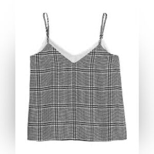 Banana Republic Monochrome Checkered Blouse